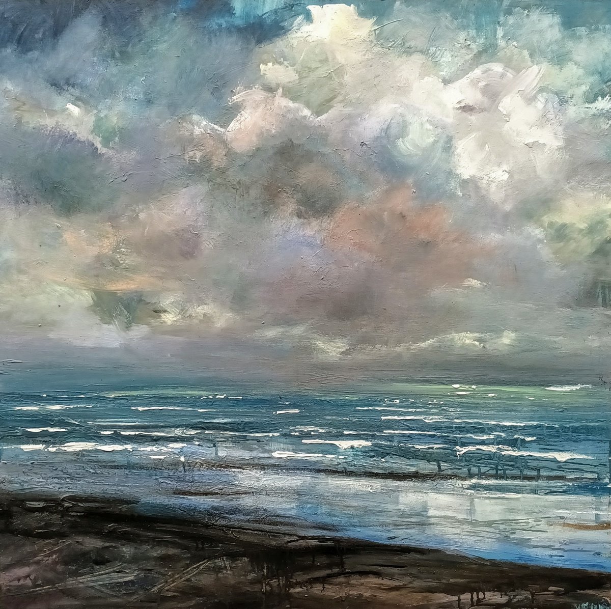North Sea series 95, approaching storm by Wim van de Wege