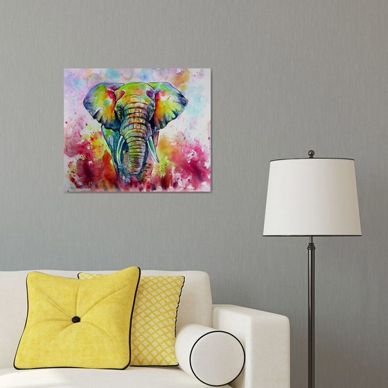 Majestic colorful elephant II