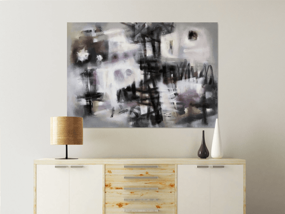 Grey calendar. one of a kind, original painting,