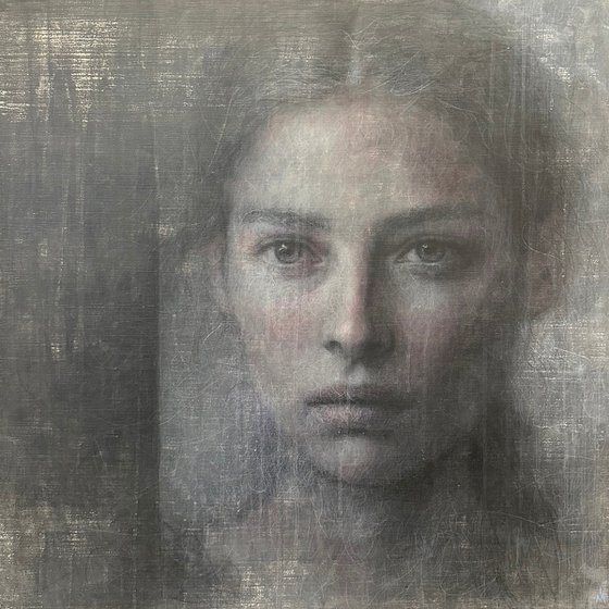 A girl who looking at you in the mirror