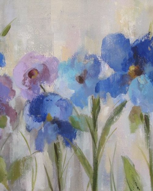 Bold Blue Flowers by Silvia  Vassileva