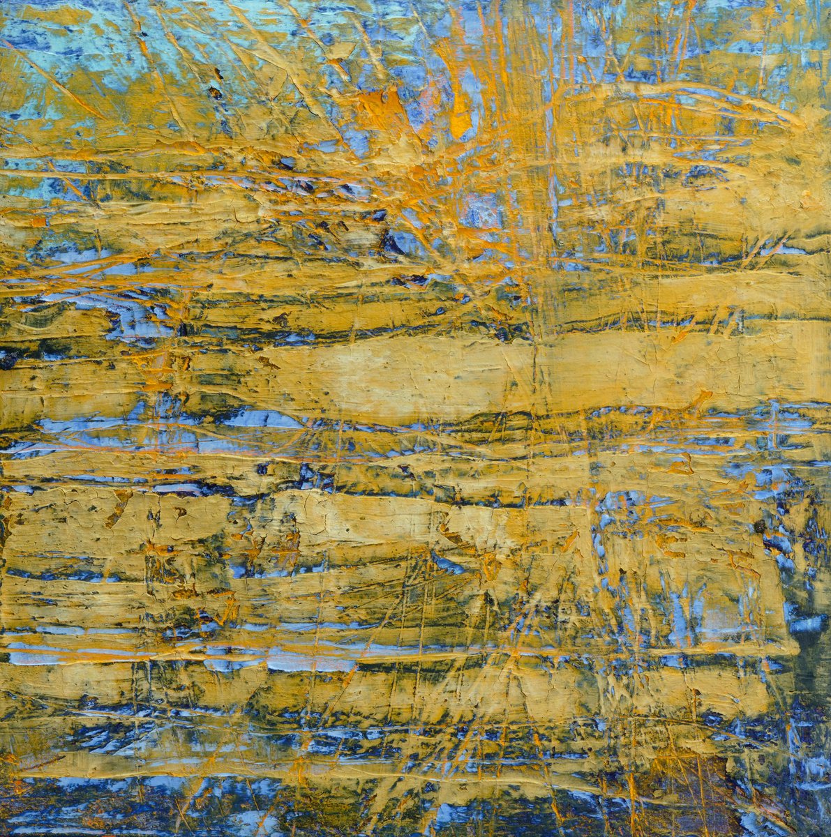 Abstract Oil Painting By Martin Sieverding, 12 X 12", Untitled, Original Artwork