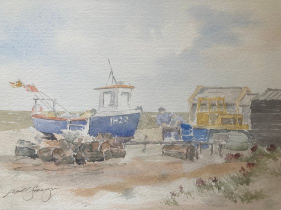 Fishermen at Aldeburgh Beach
