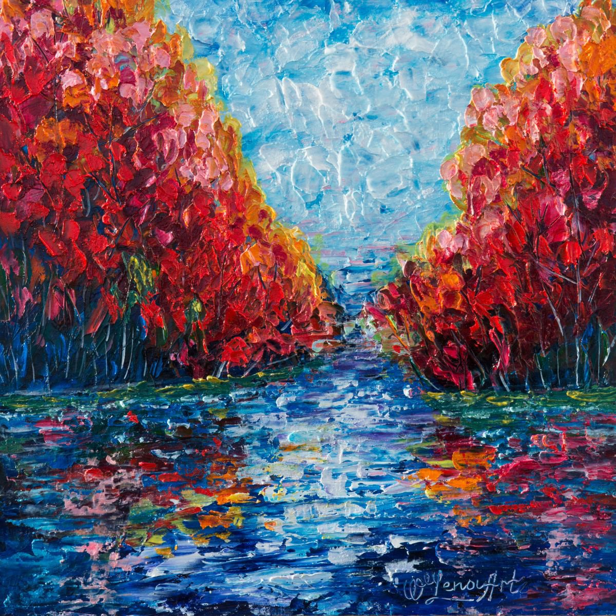 Over the River (Palette Knife) Artfinder
