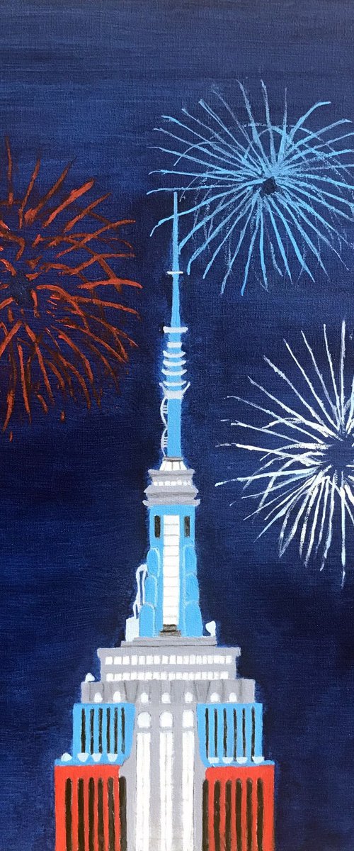 EMPIRE STATE BLDG JULY 4TH by Leslie Dannenberg