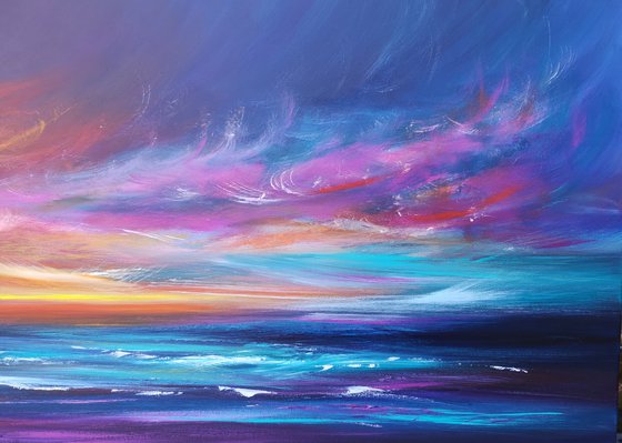 Crimson Skies - seascape, emotional, panoramic