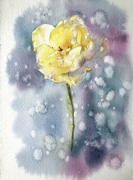 Triptych yellow flowers