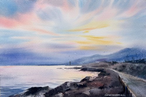 Dawn on the sea Cyprus #6 by Eugenia Gorbacheva