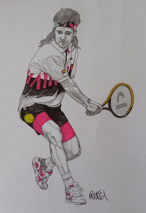Tennis Andre Agassi by Paul Nelson-Esch