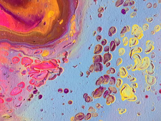 "Blowing Bubbles" - SPECIAL Valentine's Day Price + FREE USA SHIPPING - Original Abstract PMS Fluid Acrylic Painting - 16 x 20 inches