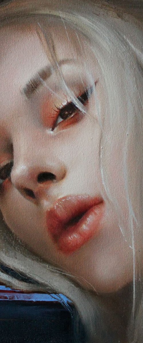 Curl of hair on the cheek by Khrystyna Bodnaruk