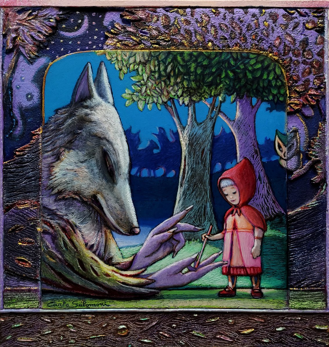 Illustrative Portrait Painting By Carlo Salomoni, 15 X 16, You Are In My Destiny, Original Artwork