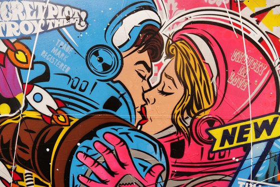 Secret Romance 160cm x 60cm Textured Urban Pop Art