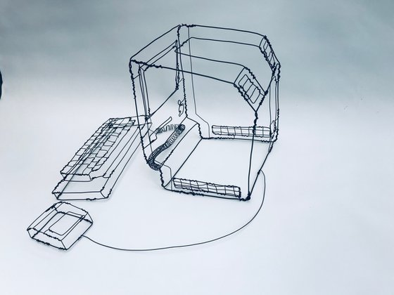 Early Apple Mac Computer Wire Sculpture