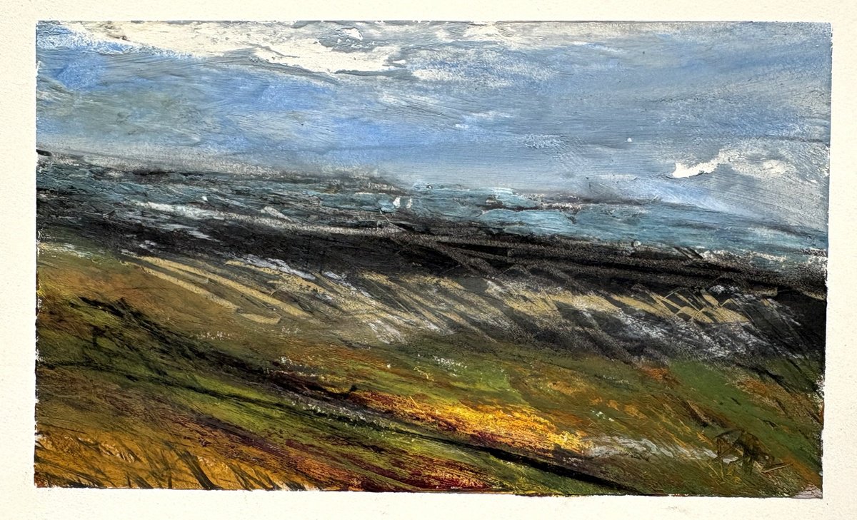 Expressive Drawing , Blue Mountain Landscape 2 By Steve Potts, 7 X 4, Artwork For Sale On Artfinder