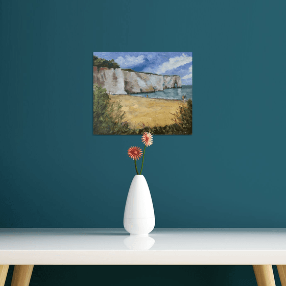 Beach with chalk cliffs