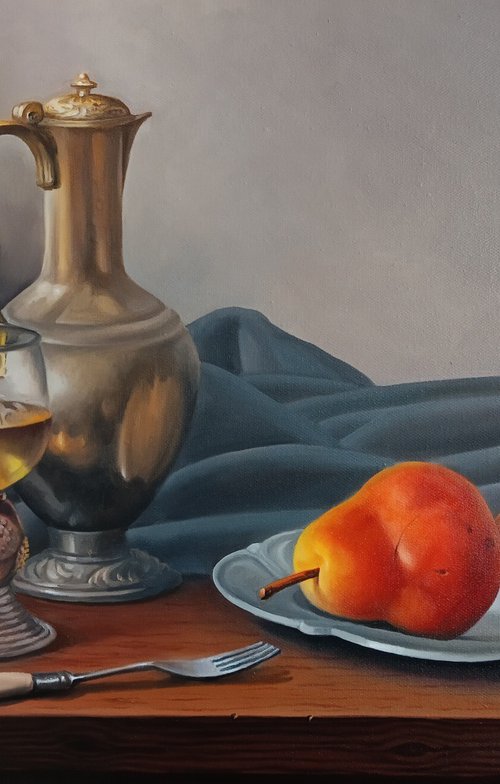 Still life with pears (40x60cm, oil painting, ready to hang) by Tamar Nazaryan
