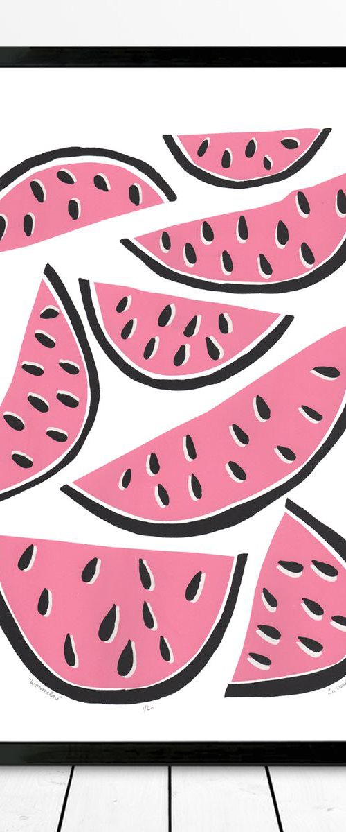 Watermelons - Framed - FREE UK Delivery by Lu West