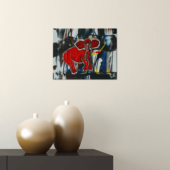 Abstract Elephant in motion