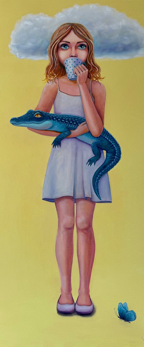 Girl with a crocodile by Mary Voloshyna