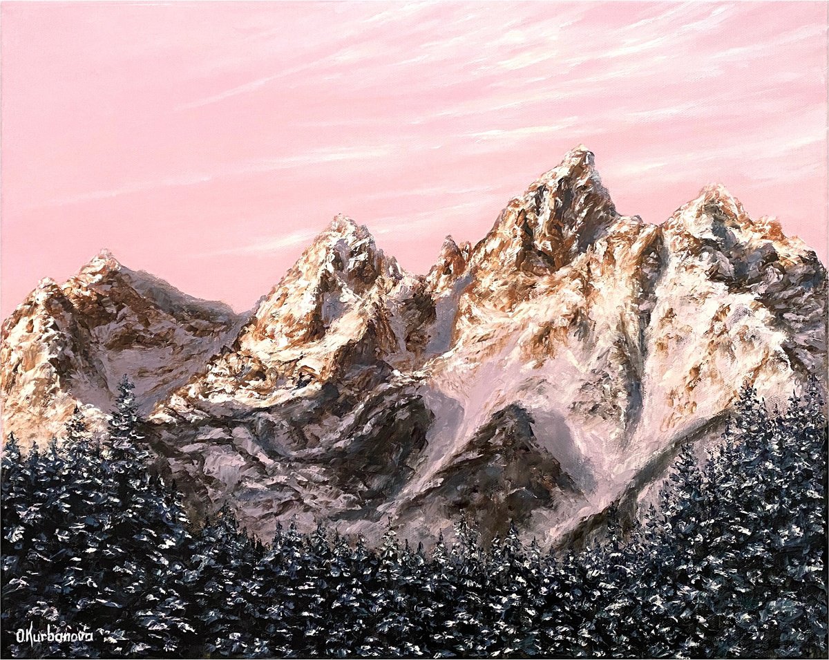 Impressionistic Landscape Oil Painting By Olga Kurbanova, 20 X 16", Romantic Morning, Original Artwork