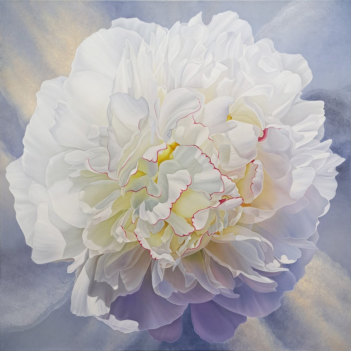 Photorealistic Oil Painting , The Breath Of Peony By Anna Steshenko, 33 X 33, Artwork For Sale On Artfinder