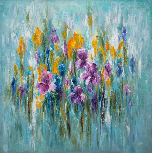XL size abstract emotional painting Recollection of Spring by Mila Moroko