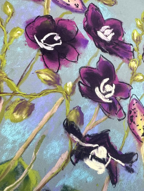 Set of 2 Pastel Wild orchids