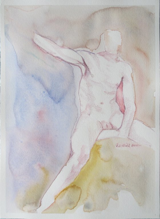 Seated male nude