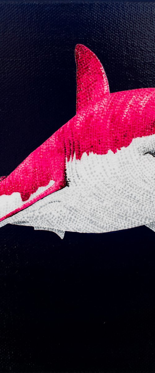 Pinkest Pink Shark Acrylic Painting by Kelsey Emblow