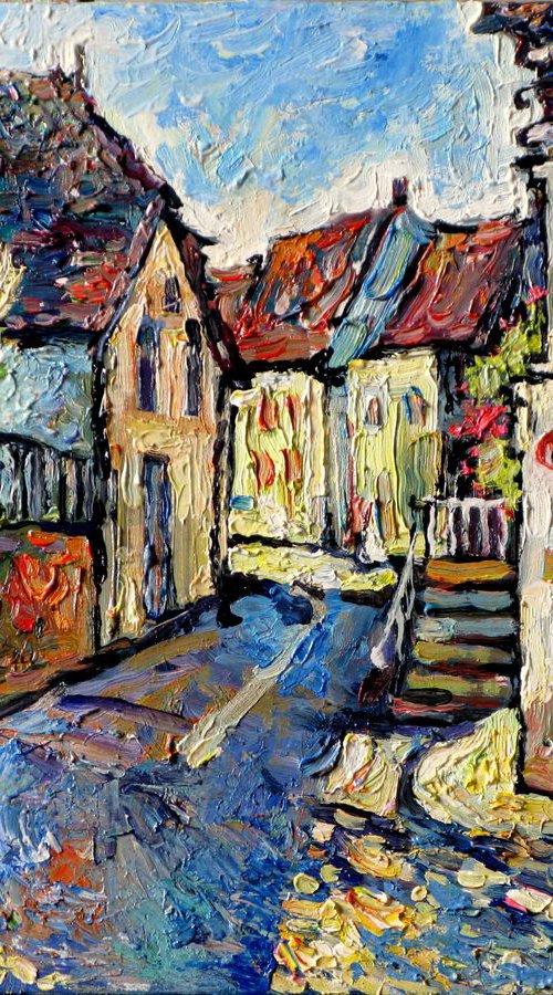 Street and bush. Occitanie. by Nikifor Swiristuhin