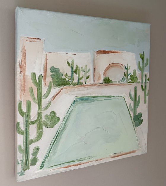 Desert cactus swimming pool