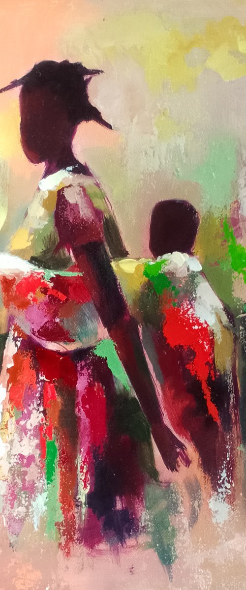 Carrying Love, mother and child by Alex Mensah