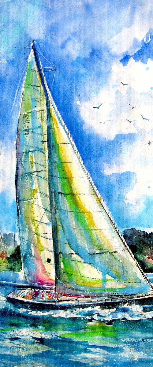 Summer and freedom - sailboat by Kovács Anna Brigitta