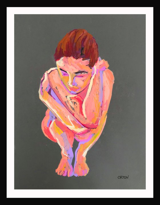 Female Nude Painting On Paper