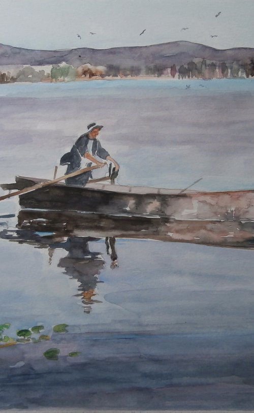CALM WATER / 40 x 27.5 cm by Zoran Mihajlović Muza