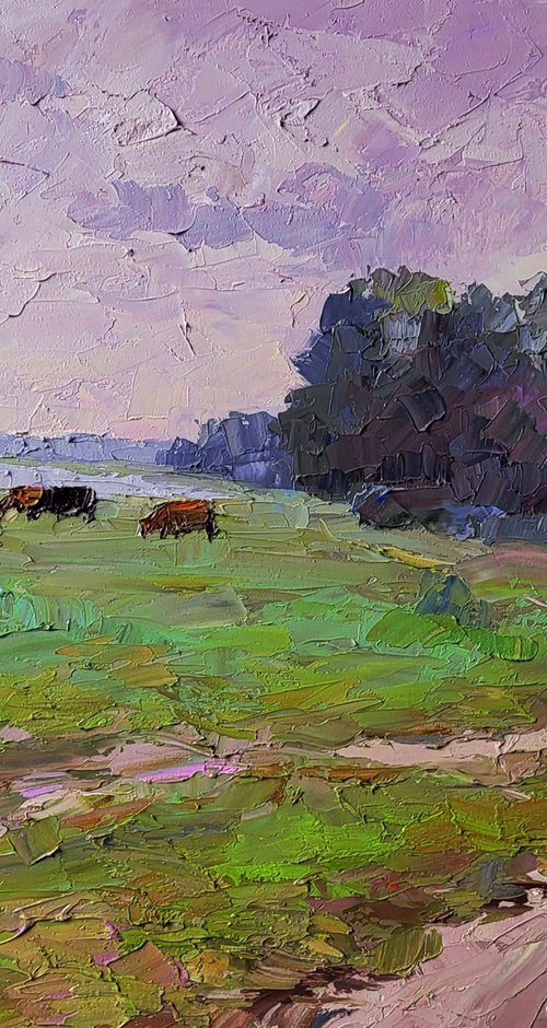 Cows in the Field by Boris Serdyuk