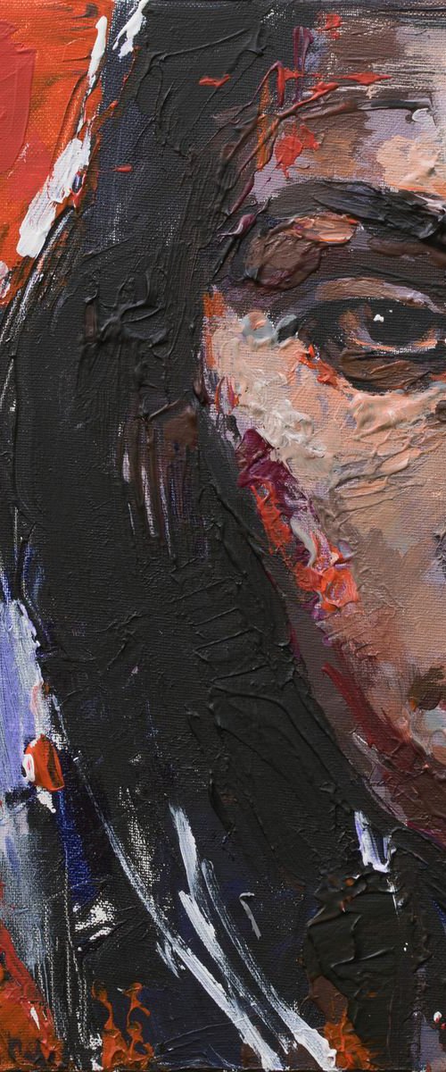 Abstract woman portrait Original painting by Anastasiia Valiulina