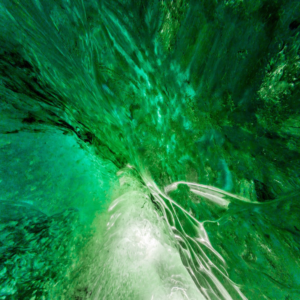 Photorealistic Abstract Photograph By Nick Psomiadis, 35 X 35", Ice Green, Original Artwork