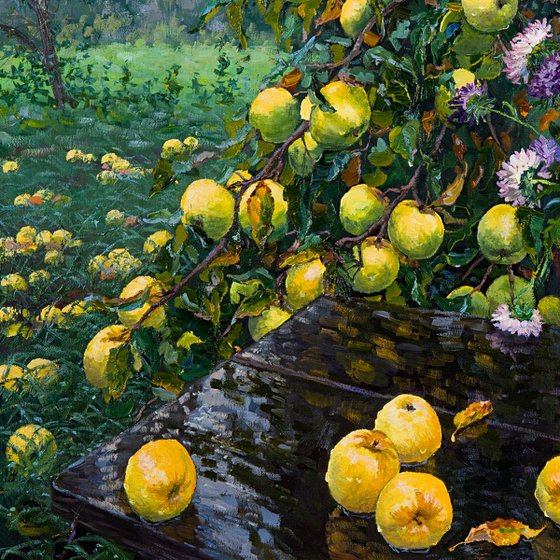 Still Life with Asters and Apples