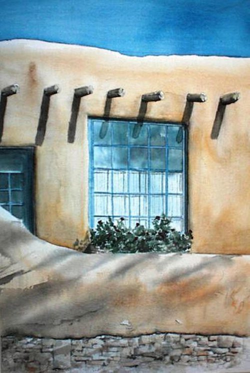 Garden Window - Original Watercolor Painting by CHARLES ASH