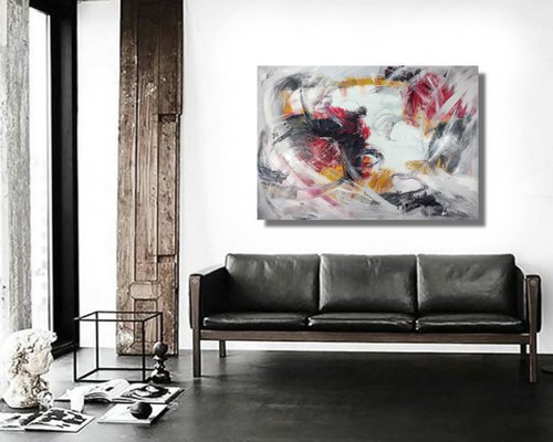 large paintings for living room/extra large painting/abstract Wall Art/original painting/painting on canvas 120x80-title-c698 by Sauro Bos