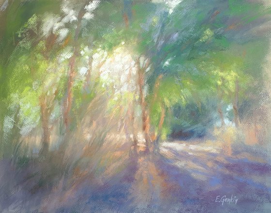 Eucalyptus grove in green