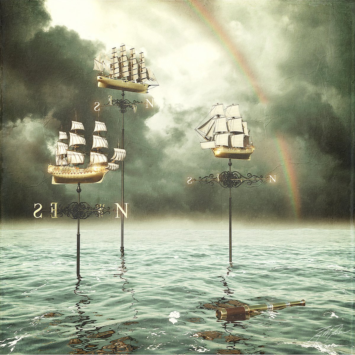 Surrealistic Giclee Print , High Water By Tony Fowler, 29 X 29, Artwork For Sale On Artfinder