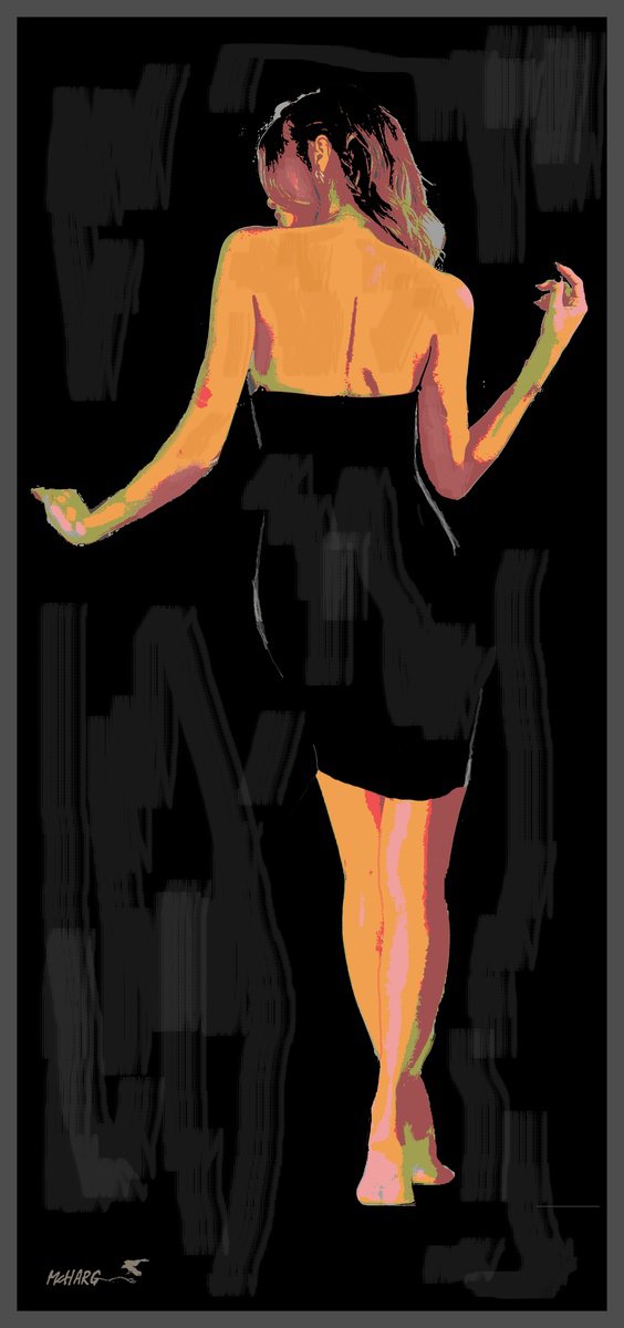 Impressionistic Painting , Little Black Dress By Joe Mcharg, 29 X 60, Artwork For Sale On Artfinder