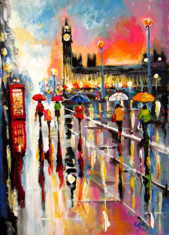 London in the rain
