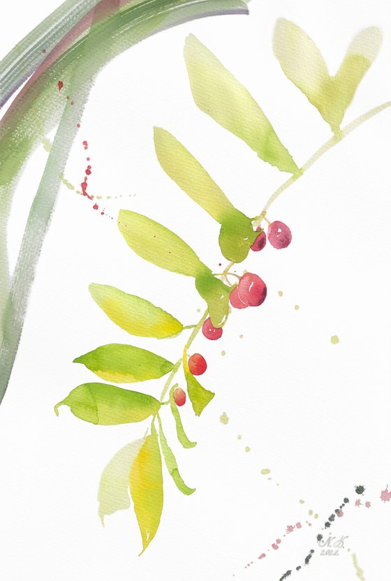 Generosity. Floral shades. A series of abstract original watercolours.
