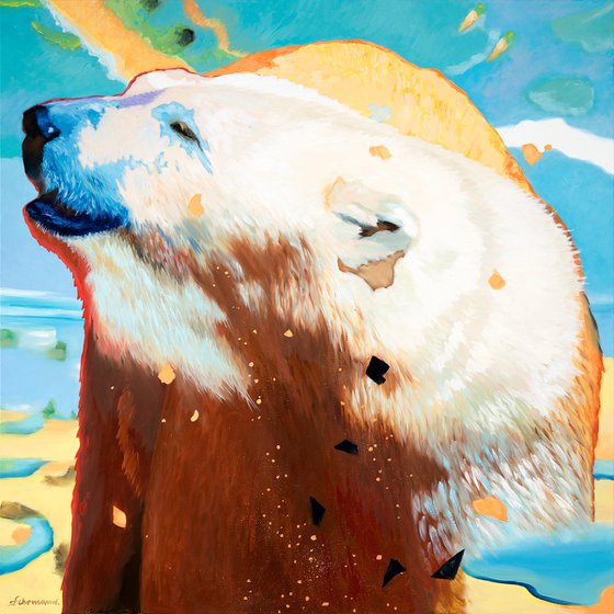POLAR BEAR | ORIGINAL PAINTING, OIL ON CANVAS