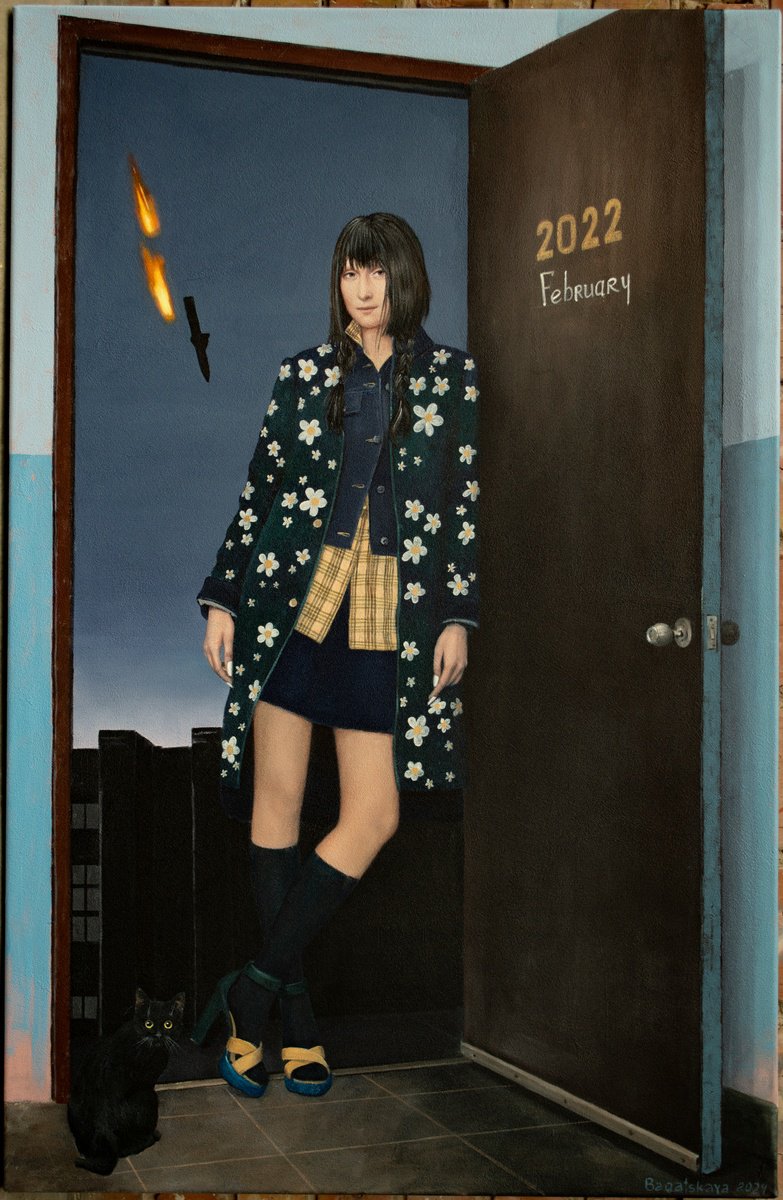 Photorealistic Portrait Acrylic Painting By Nataliya Bagatskaya, 26 X 39", Contemporary Portrait "February 2022", Artfinder