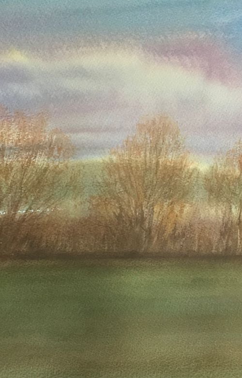 Row of river trees by Samantha Adams